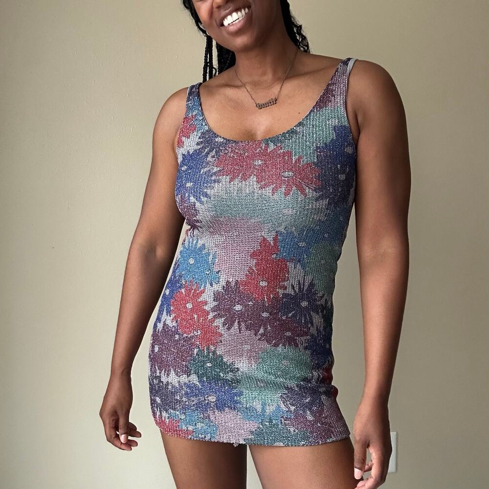 Splendid X Margherita Missoni Brillare Metallic Mini Tank Dress Size XS